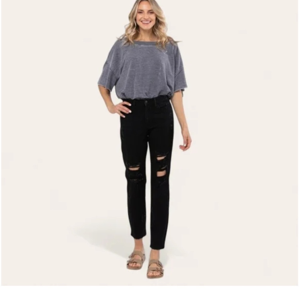NWT Judy Blue high waist destroyed boyfriend jeans sz 24w